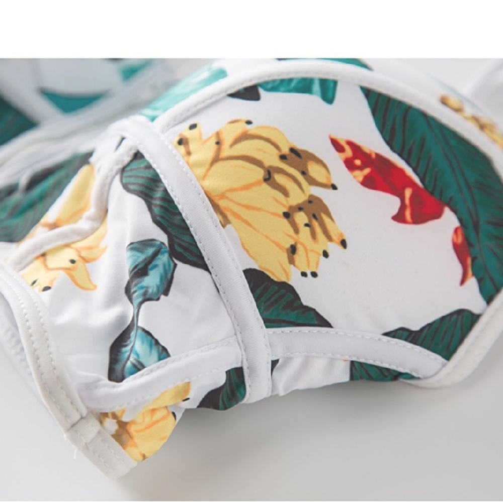 Tropical Palm Print Paneled Bikini - Picture 7 of 8